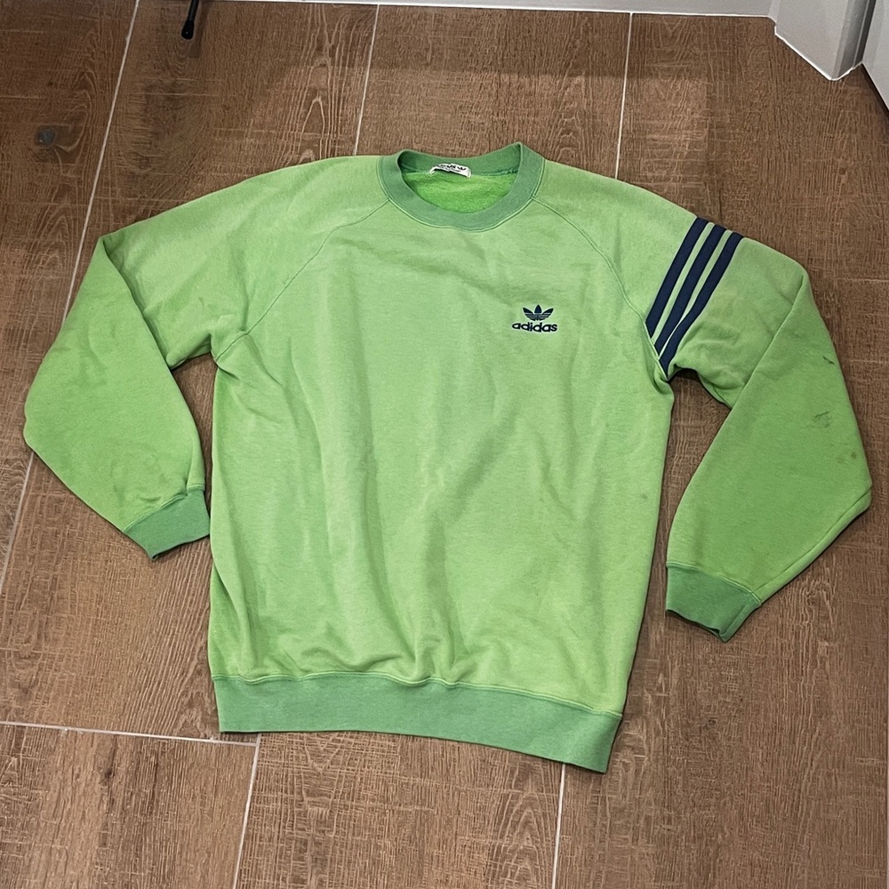 Vintage Lime Green Adidas Crew Neck